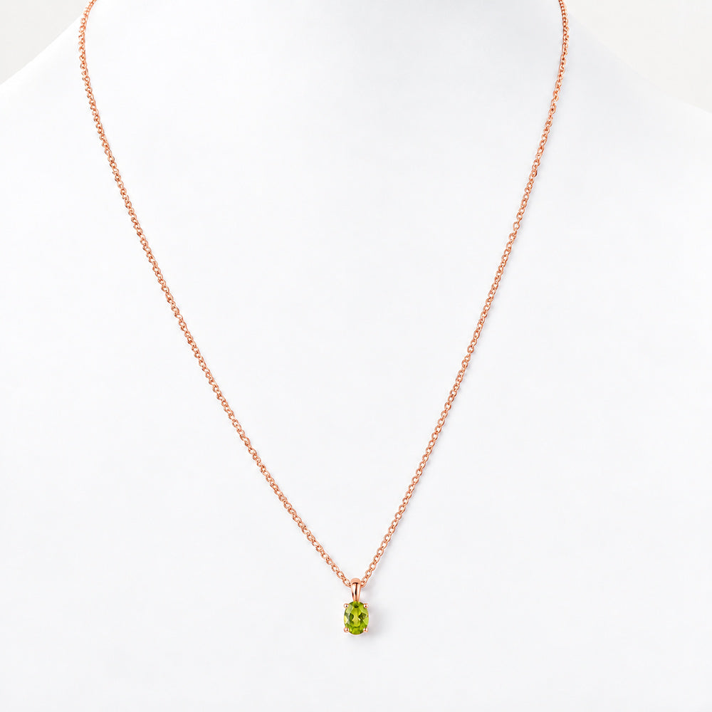 Luna, Oval cut Peridot Pendant - 7x5mm - Victoria's Jewellery
