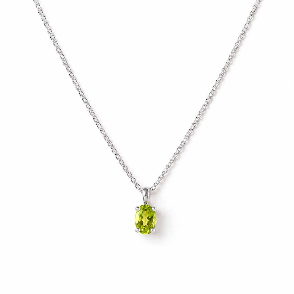 Luna, Oval cut Peridot Pendant - 7x5mm - Victoria's Jewellery
