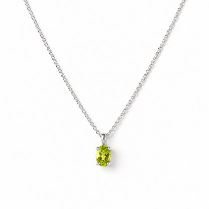 Luna, Oval cut Peridot Pendant - 7x5mm - Victoria's Jewellery
