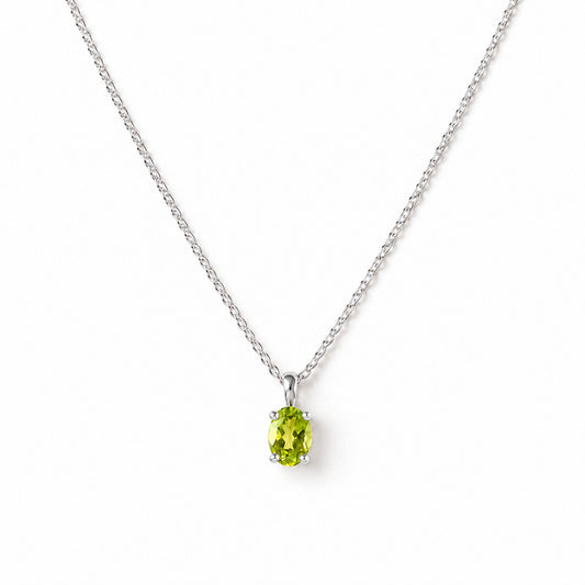 Luna, Oval cut Peridot Pendant - 7x5mm
