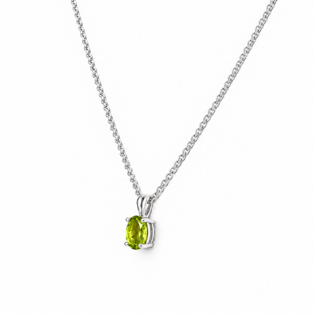 Luna, Oval cut Peridot Pendant - 7x5mm - Victoria's Jewellery