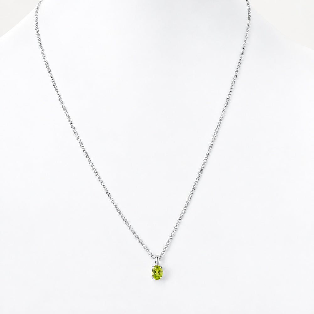Luna, Oval cut Peridot Pendant - 7x5mm - Victoria's Jewellery