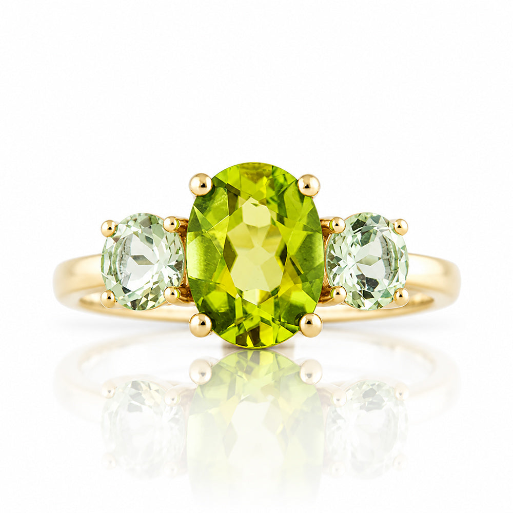 Lucy, Peridot and Prasiolite Ring - Victoria's Jewellery