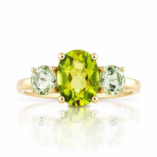 Lucy, Peridot and Prasiolite Ring - Victoria's Jewellery