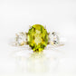 Lucy, a Peridot and Prasiolite Trilogy Ring