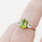 Lucy, a Peridot and Prasiolite Trilogy Ring