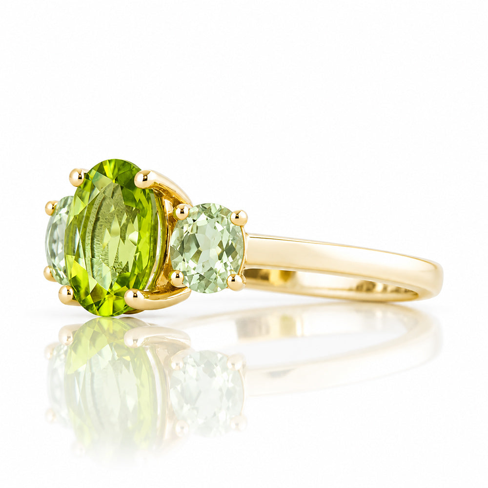 Lucy, Peridot and Prasiolite Ring - Victoria's Jewellery