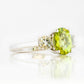 Lucy, a Peridot and Prasiolite Trilogy Ring