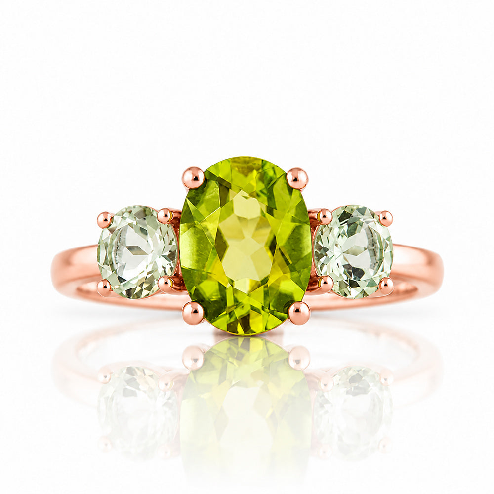 Lucy, Peridot and Prasiolite Ring - Victoria's Jewellery