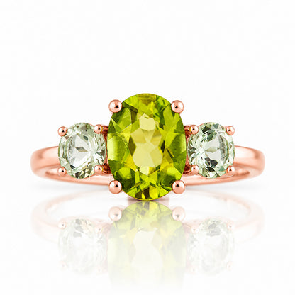 Lucy, Peridot and Prasiolite Ring - Victoria's Jewellery