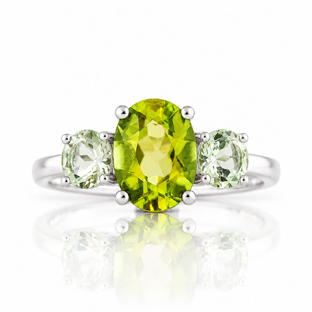 Lucy, Peridot and Prasiolite Ring - Victoria's Jewellery