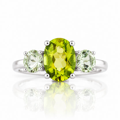 Lucy, Peridot and Prasiolite Ring - Victoria's Jewellery