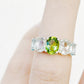 Oval cut Peridot, Prasiolite and Sky Blue Topaz half eternity Anniversary Ring - Victoria's Jewellery