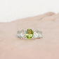 Oval cut Peridot, Prasiolite and Sky Blue Topaz half eternity Anniversary Ring - Victoria's Jewellery