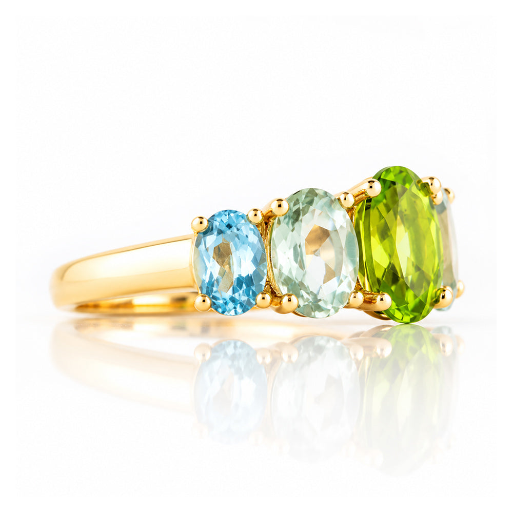 Queen, a Peridot, Prasiolite and Topaz Ring - Victoria's Jewellery