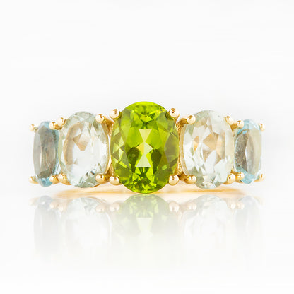 Queen, a Peridot, Prasiolite and Topaz Ring - Victoria's Jewellery