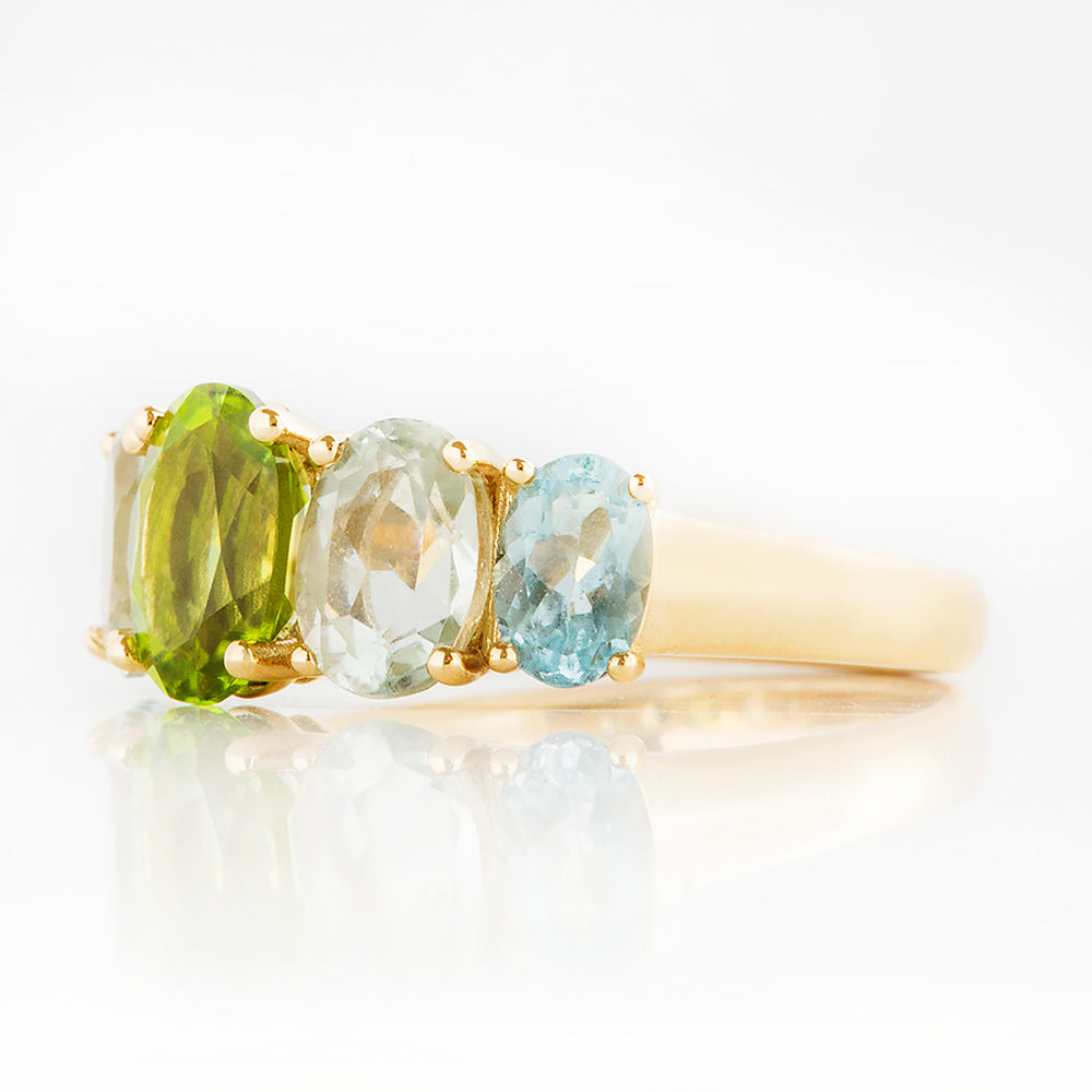 Queen, a Peridot, Prasiolite and Topaz Ring - Victoria's Jewellery