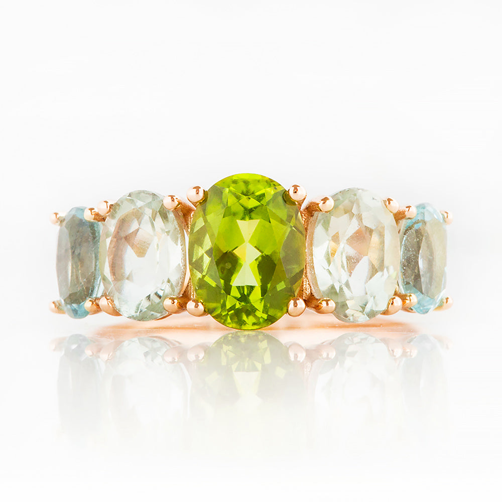 Queen, a Peridot, Prasiolite and Topaz Ring - Victoria's Jewellery