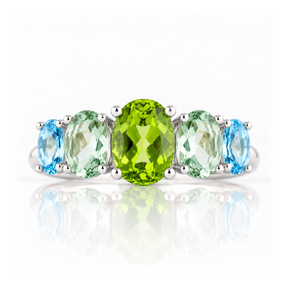 Queen, a Peridot, Prasiolite and Topaz Ring - Victoria's Jewellery