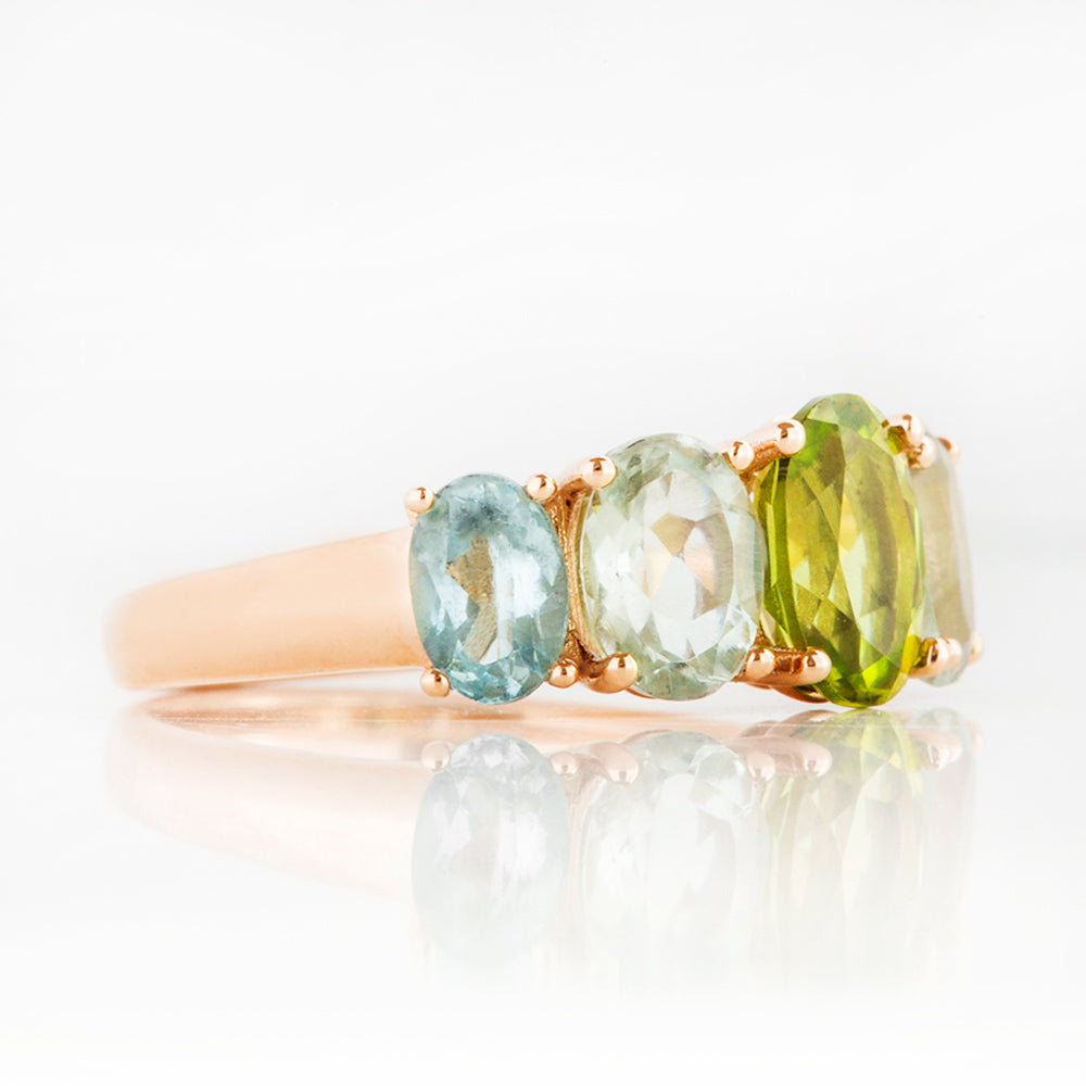 Queen, a Peridot, Prasiolite and Topaz Ring - Victoria's Jewellery