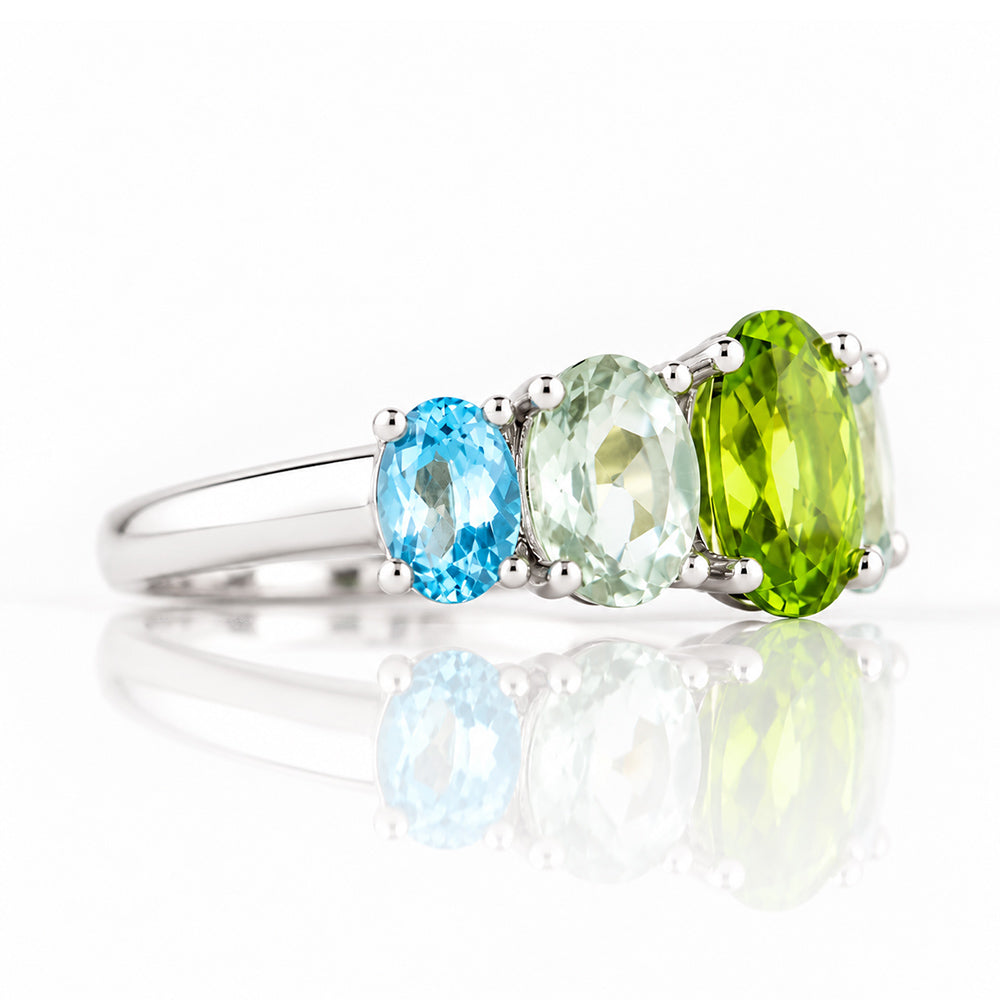 Queen, a Peridot, Prasiolite and Topaz Ring - Victoria's Jewellery