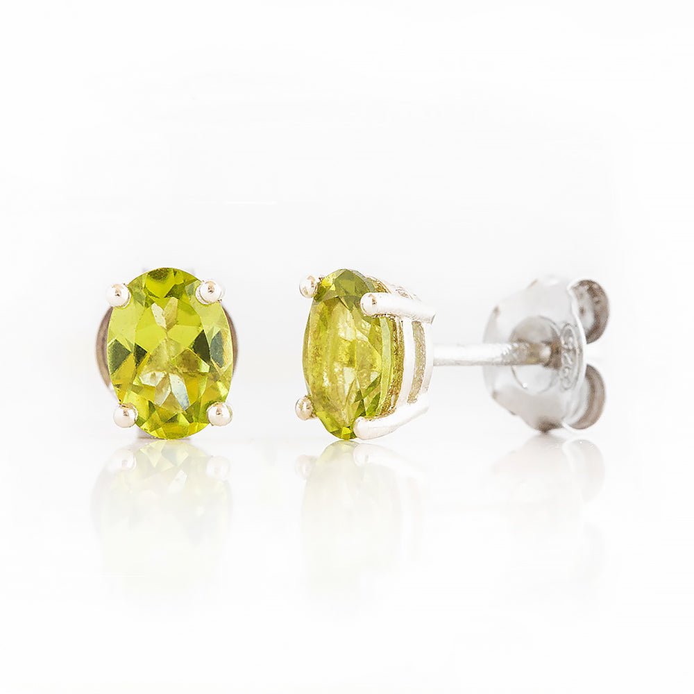 Luna, Oval cut Peridot Stud Earring - 7x5mm