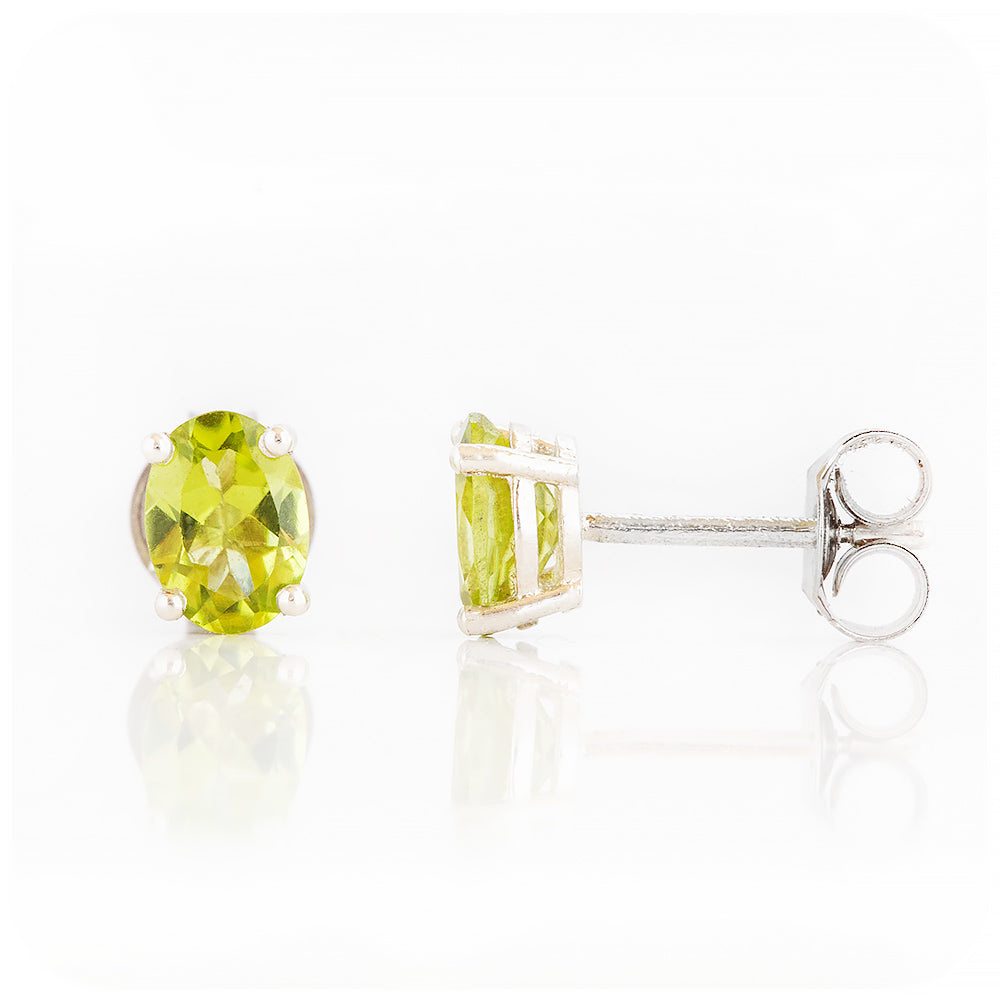 Oval cut Peridot Stud Earrings - Victoria's Jewellery