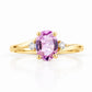 Georgie, a Pink Amethyst and Diamond Trilogy Ring - 8x6mm