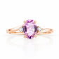 Georgie, a Pink Amethyst and Diamond Trilogy Ring - 8x6mm