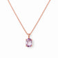 Luna, Oval cut Pink Amethyst Pendant - 8x6mm