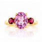 Hallie, a Pink Amethyst and Rhodolite Trilogy Ring - Victoria's Jewellery