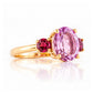 Hallie, a Pink Amethyst and Rhodolite Trilogy Ring - Victoria's Jewellery