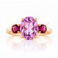 Hallie, a Pink Amethyst and Rhodolite Trilogy Ring - Victoria's Jewellery