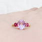 Hallie, a Pink Amethyst and Rhodolite Trilogy Ring