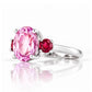 Hallie, a Pink Amethyst and Rhodolite Trilogy Ring - Victoria's Jewellery