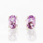 Luna, Oval cut Pink Amethyst Stud Earring - 7x5mm - Victoria's Jewellery