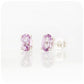 Oval cut Pink Amethyst Stud Earrings - Victoria's Jewellery