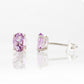 Luna, Oval cut Pink Amethyst Stud Earring - 7x5mm - Victoria's Jewellery