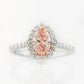 Carla, Pink Lab Diamond Halo RIng - Victoria's Jewellery
