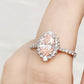 Carla, Pink Lab Diamond Halo RIng - Victoria's Jewellery