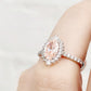 Carla, Pink Lab Diamond Halo RIng - Victoria's Jewellery