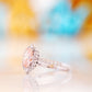 Carla, Pink Lab Diamond Halo RIng - Victoria's Jewellery