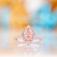 Carla, Pink Lab Diamond Halo RIng - Victoria's Jewellery