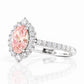 Carla, Pink Lab Diamond Halo RIng - Victoria's Jewellery