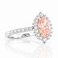 Carla, Pink Lab Diamond Halo RIng - Victoria's Jewellery