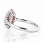 Carla, Pink Lab Diamond Halo RIng - Victoria's Jewellery