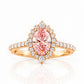 Carla, Pink Lab Diamond Halo RIng - Victoria's Jewellery
