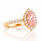 Carla, Pink Lab Diamond Halo RIng - Victoria's Jewellery