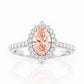 Carla, Pink Lab Diamond Halo RIng - Victoria's Jewellery