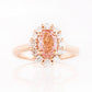 Zandi, Pink Lab Diamond Halo RIng